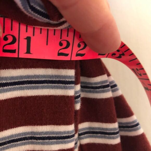 Huf Women's Striped Knit Long Sleeve Shirt Medium Maroon White Embroidered Logo - Picture 8 of 10